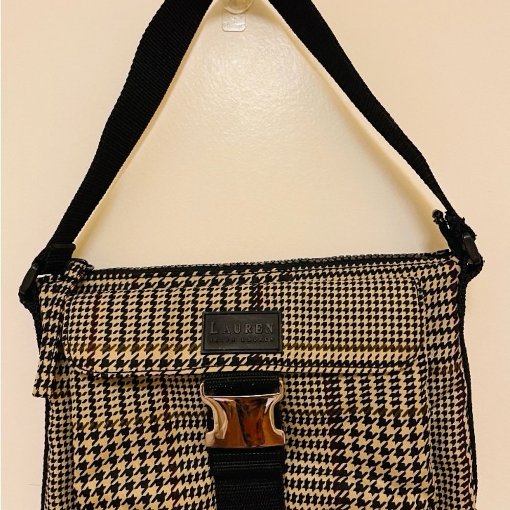 Ralph Lauren Black and Tan Houndstooth Bag